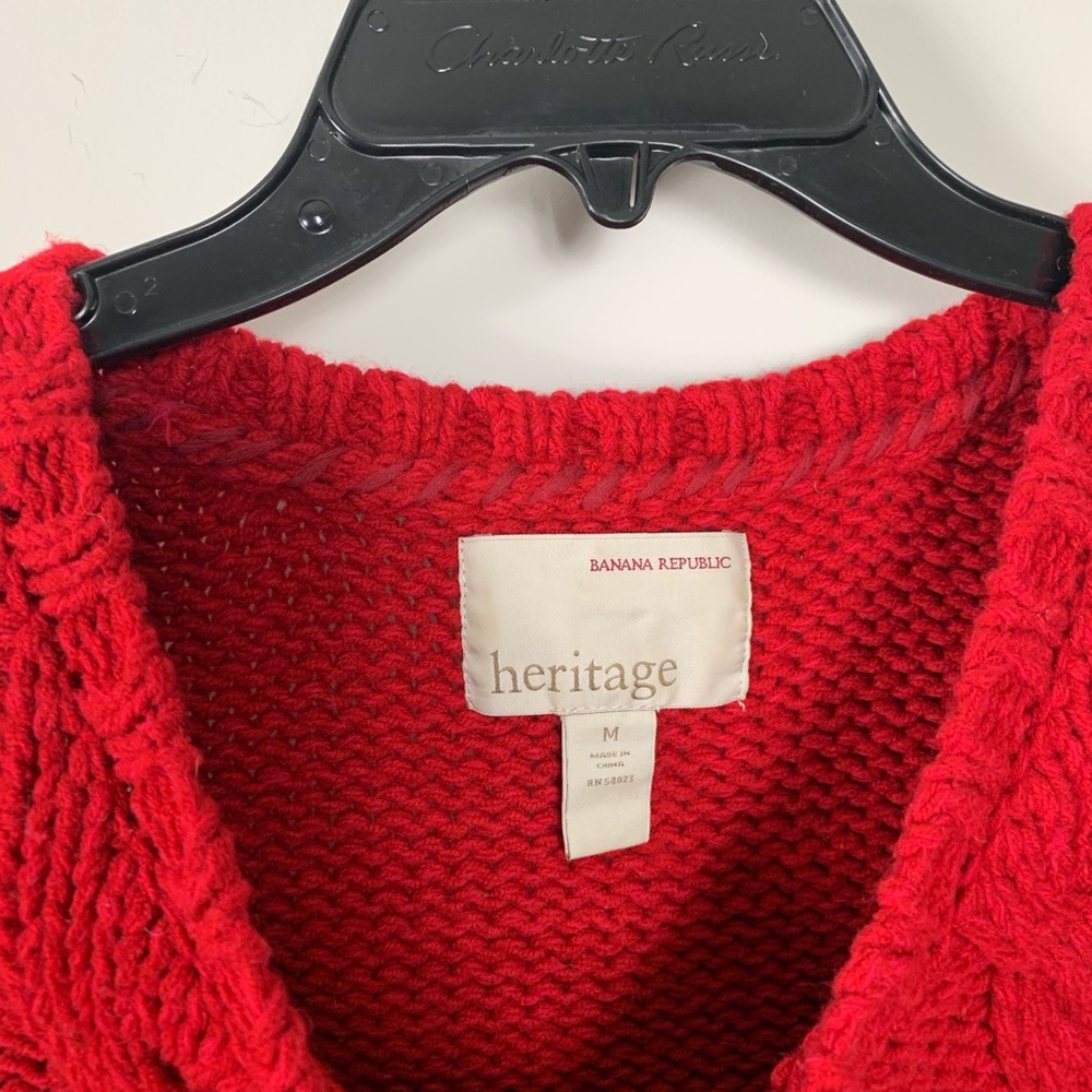 Banana republic red hot sweater thick knit medium